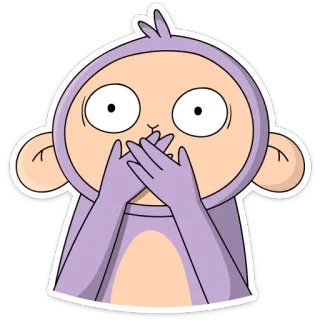 😶 monyet, terkejut, kartun, kejutan, hewan whatsapp sticker