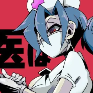🌡 Valentine Skullgirls 医は Skullgirls, Valentine, perawat, anime, video game, game fighting telegram sticker
