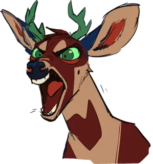 😠 олень, животное, мультфильм, злой, рога, иллюстрация telegram sticker