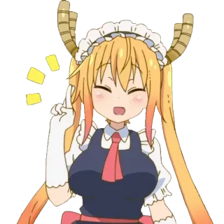 🤞 Tohru Miss Kobayashi's Dragon Maid Anime, Dragon, Maid, Mignon, Kawaii, Tohru whatsapp sticker