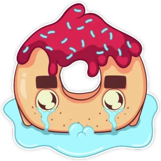 😭 donat, makanan, sedih, menangis, makanan penutup, manis, emoji telegram sticker