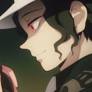 🍷 Muzan Kibutsuji Demon Slayer Аниме, Демон, Мудзан Кибуцуджи, Клинок, рассекающий демонов, Персонаж telegram sticker