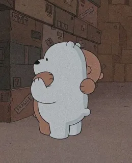 🌼 Ice Bear We Bare Bears FRAGILE dibujos animados, osos, apilar, animación, amigos telegram sticker