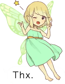 🙂 Thx. 妖精, 漫画, ありがとう, 風変わり telegram sticker