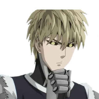 🤔 Genos One-Punch Man Genos, cyborg, One-Punch Man, anime, manga, hero telegram sticker