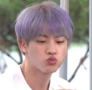 😙 Jin K-Pop, BTS, Idolo, Cantante, Asiatico, Maschio, Ritratto telegram sticker