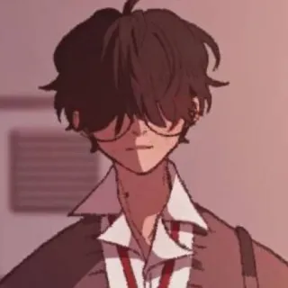 💗 애니메이션, 캐릭터, 교복, 안경, 사람 telegram sticker