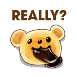 🍫 REALLY? biscotto, orso, davvero, domanda, cibo, dolce whatsapp sticker
