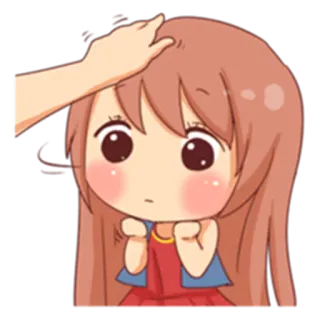 😁 アニメ, ちび, 可愛い, 女の子, 頭ポン telegram sticker