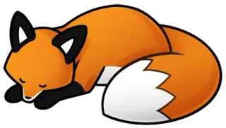 😴 zorro, animal, lindo, durmiendo, dibujos animados, naranja telegram sticker