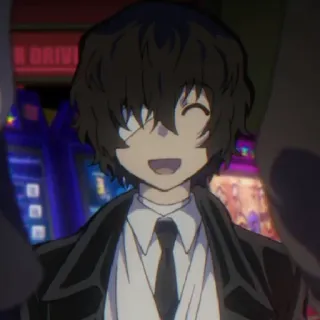 🥀 Osamu Dazai Bungou Stray Dogs anime, bungou stray dogs, osamu dazai, character, smiling telegram sticker