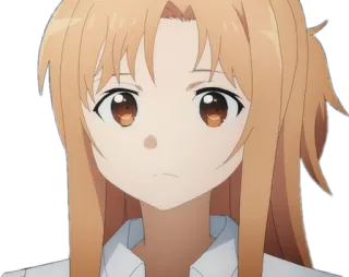 😕 Asuna Yuuki Sword Art Online Anime, Desenho animado, Feminino, Retrato, Personagem telegram sticker