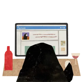 😞 facebook Facebook, Social media, Internet, Computer, Online, Donna telegram sticker