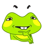 🤔 rana, meme, divertente, animale, cartone animato, personaggio telegram sticker