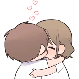 😘 пара, объятия, любовь, милый, мультфильм, нежность telegram sticker
