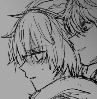 😨 Anime, Manga, Szkic, Sztuka, Rysunek, Ilustracja telegram sticker
