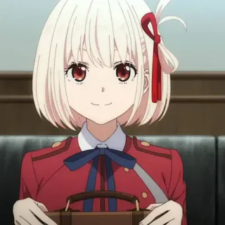 🎗 Chisato Nishikigi Lycoris Recoil アニメ, キャラクター, 錦木千束, リコリス・リコイル, 女の子 telegram sticker