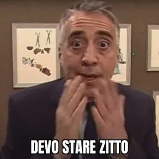 🤫 DEVO STARE ZITTO итальянский, мужчина, в шоке, смешной, мем telegram sticker