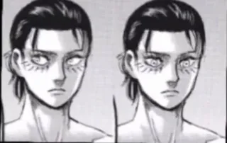 🤨 Eren Yeager Attack on Titan Eren Yeager, Attack on Titan, anime, manga, character, portrait whatsapp sticker