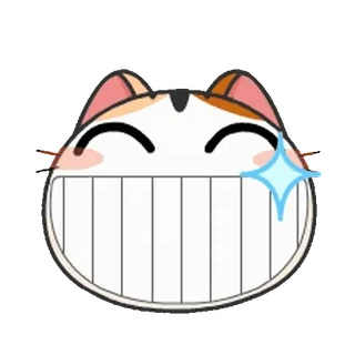 😁 고양이, 귀여운, 미소, 이모티콘, 행복한 telegram sticker