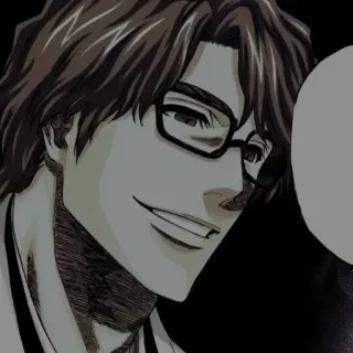 🧬 Sosuke Aizen Bleach Anime, Manga, Villano, Gafas, Sonrisa maliciosa telegram sticker