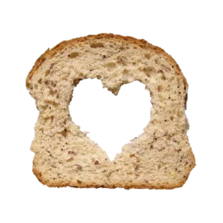 🌟 pane, cuore, cibo, amore, buco, fetta telegram sticker