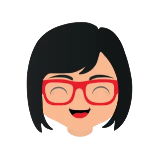 😄 漫画, 顔, メガネ, 笑顔 telegram sticker
