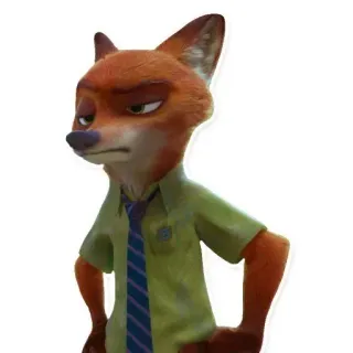 🦊 Nick Wilde Zootopia Nick Wilde, Zoomania, Fuchs, Cartoon, Disney, Figur telegram sticker