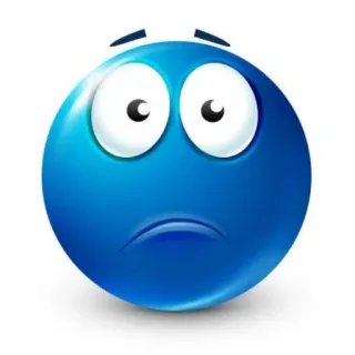 🙁 triste, bleu, emoji, yeux telegram sticker
