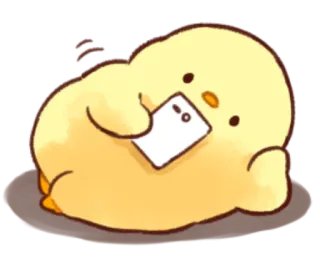 📱 цыпленок, милый, птица, телефон, мультфильм telegram sticker