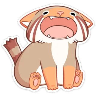 😧 gato, animal, lindo, pegatina, dibujo animado telegram sticker