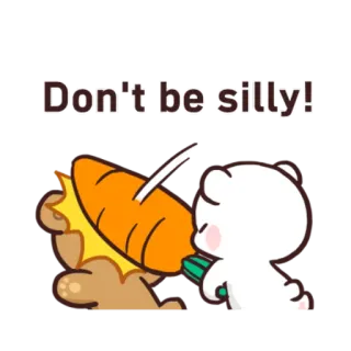 😠 Don't be silly! urso, cenoura, bobo, fofo, animal telegram sticker