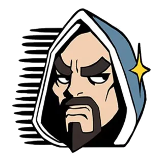 🌟 Dessin animé, Mage, Sorcier, Capuche, Fantaisie whatsapp sticker
