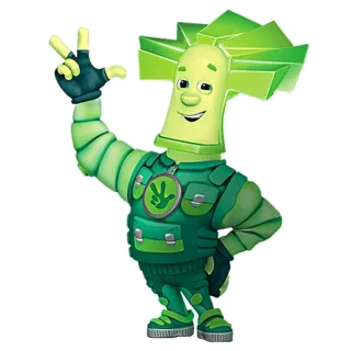 ✌️ 蔬菜, 卡通, 动画, 角色, 绿色 telegram sticker