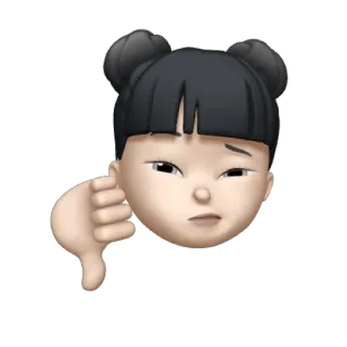 👧 Эмодзи, Мемоджи, Палец вниз, Дизлайк, Негатив, Аватар telegram sticker