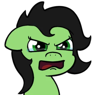 😭 卡通, 小马, 哭, 难过, 生气, 表情 telegram sticker