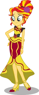 😌 Sunset Shimmer My Little Pony: Equestria Girls カートゥーン, ドレス, ファッション, ポニー, サンセットシマー whatsapp sticker