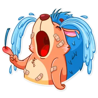 😭 pianto, triste, bende, animale, cartone animato, arrabbiato telegram sticker