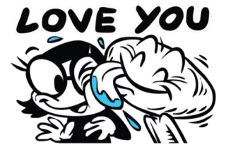 😋 LOVE YOU miłość, serce, związek, kreskówka, słodki telegram sticker
