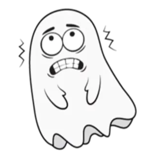 😟 geist, cartoon, gruselig, halloween, figur, verängstigt whatsapp sticker