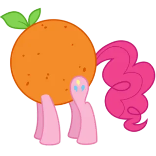 🍊 Pinkie Pie My Little Pony Пони, Мультфильм, Апельсин, Фрукт, Пинки Пай, My Little Pony telegram sticker