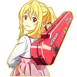 🎻 Kaori Miyazono Your Lie in April POP CATS! anime, personaggio, violino, musica, strumento musicale, carino, ragazza telegram sticker