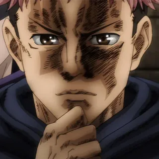 🎭 Yuji Itadori Jujutsu Kaisen Anime, Mangá, Sério, Menino, Determinação telegram sticker