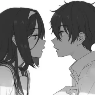 ❤️ アニメ, 女の子, 男の子, カップル, 愛, 恋愛 telegram sticker