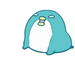 🤕 penguin, lucu, binatang, biru, stiker telegram sticker