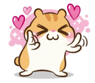 ❤ 仓鼠, 可爱, 卡哇伊, 爱, 心, 动物, 啮齿动物 telegram sticker
