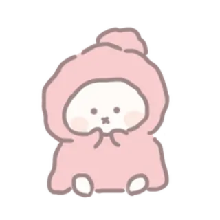 🍼 słodkie, kawaii, kreskówka, naklejka, różowy, postać, bluza z kapturem telegram sticker
