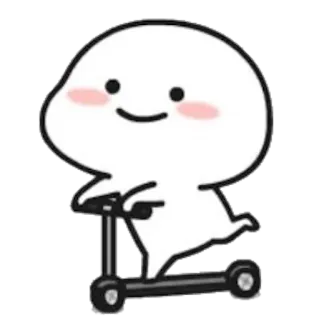 😊 мультфильм, самокат, милый, каваий, капля telegram sticker