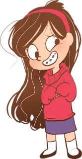 ☺️ Mabel Pines Gravity Falls dessin animé, personnage, fille, animation telegram sticker