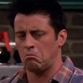 🤔 Joey Tribbiani Friends Joey, Friends, sad, expression, actor telegram sticker